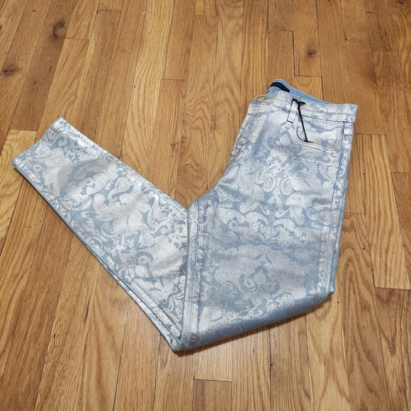 J Brand Baroque Foil Jeans‎ Floral Print Light Wash High Rise - Picture 1 of 11